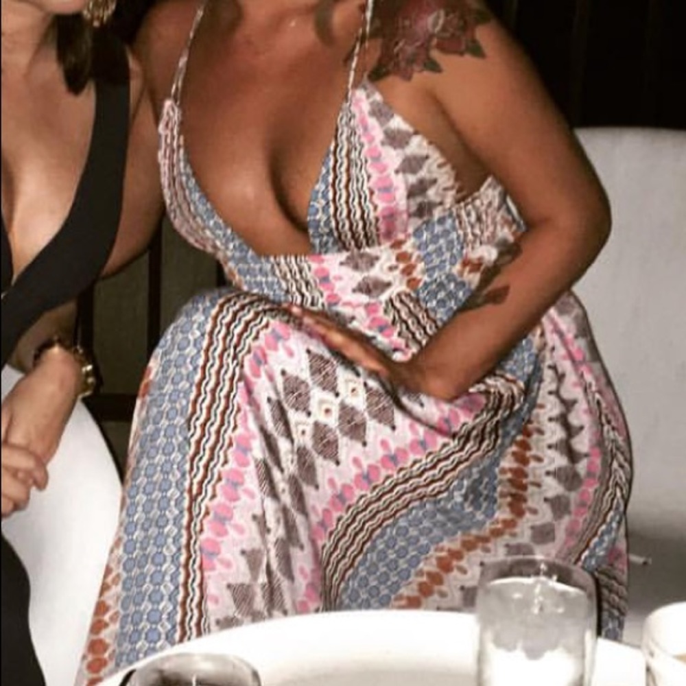 Colorful Print Maxi Dress